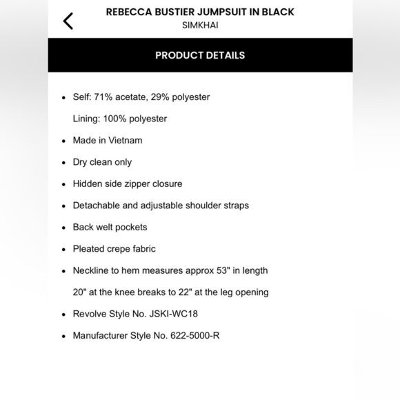 SIMKHAI Bustier black Jumpsuit - Picture 9 of 13